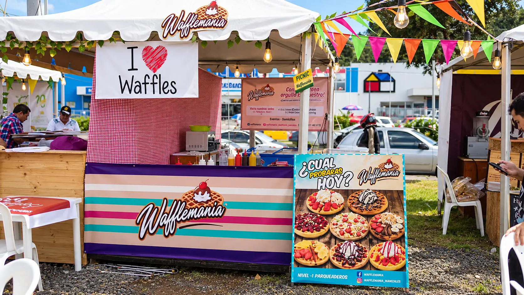 Estación Wafflemania al aire libre