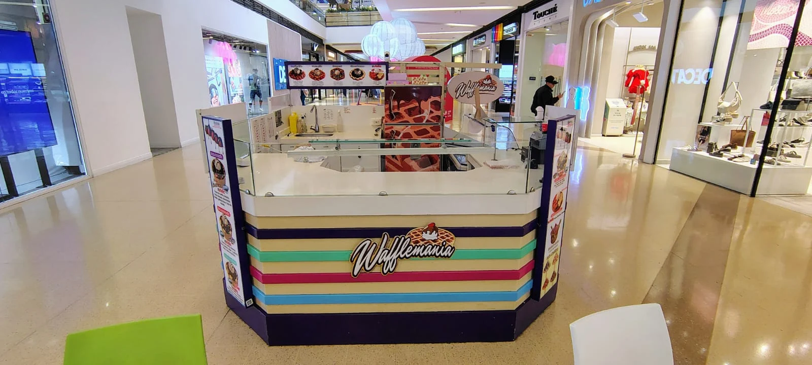 Estación Wafflemania en un centro comercial