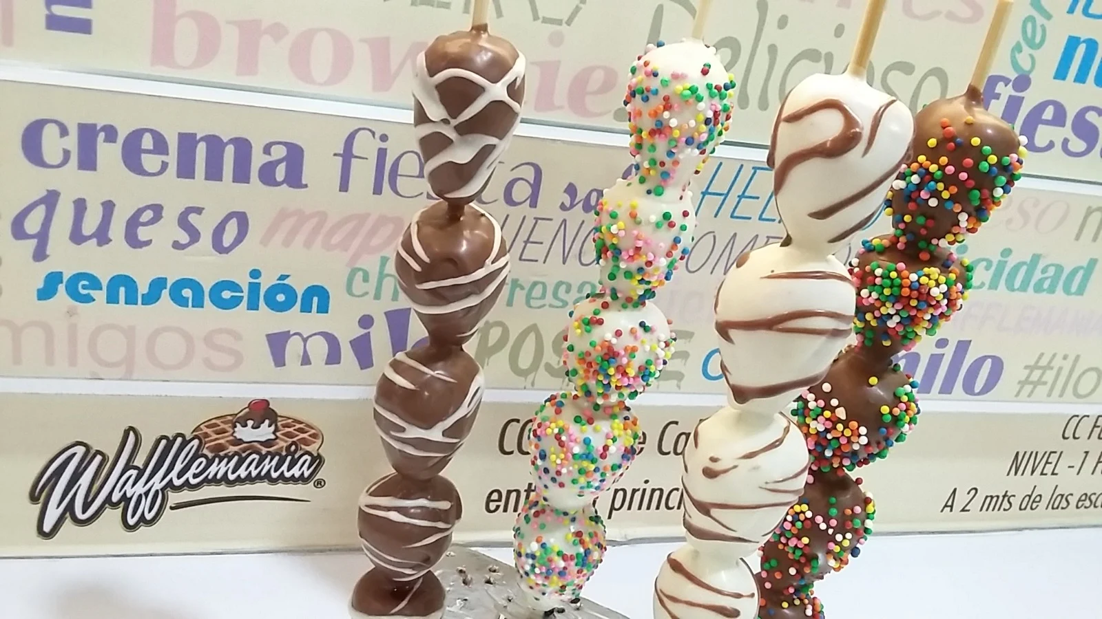 Chufretas con chocolate y chispitas